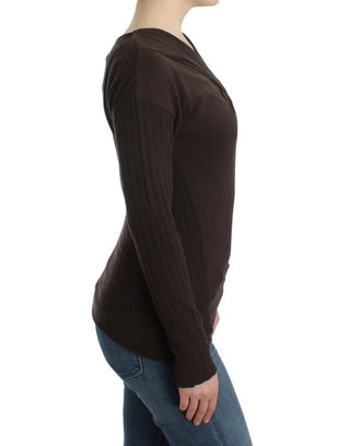 Brauner Strickpullover aus Wolle