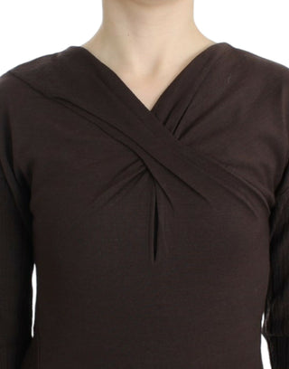 Brauner Strickpullover aus Wolle