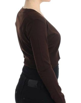 Cárdigan de lana marrón corto