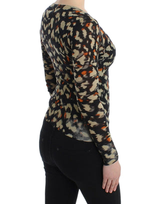 Multicolor v-neck wool jumper