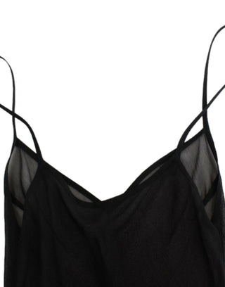 Vestido de seda negro de manga larga