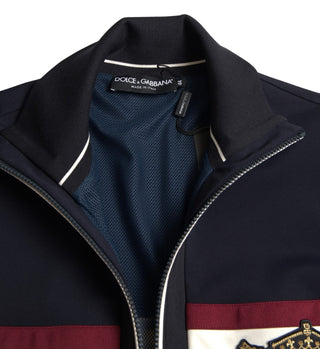 Blauer Strickjacke Heraldik Full Zip Pullover
