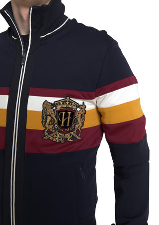 Blauer Strickjacke Heraldik Full Zip Pullover