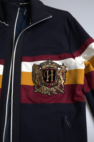 Blauer Strickjacke Heraldik Full Zip Pullover