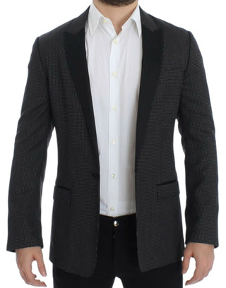 Dark Gray Wool Silk Slim MARTINI Jacket Blazer