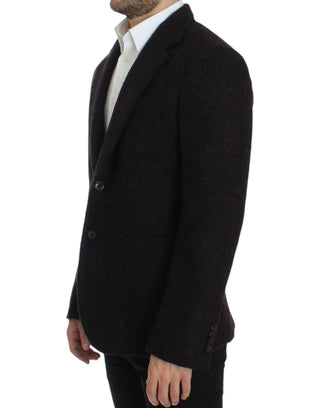 Blazer burdeos de alpaca de dos botones