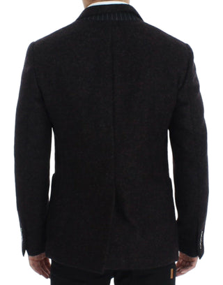 Blazer burdeos de alpaca de dos botones