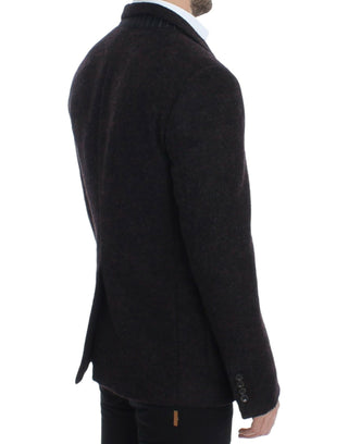 Blazer burdeos de alpaca de dos botones