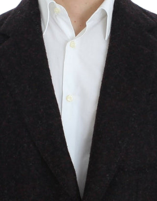 Blazer burdeos de alpaca de dos botones