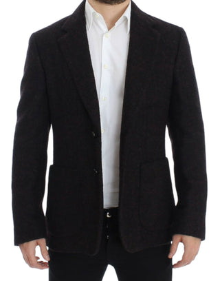 Blazer burdeos de alpaca de dos botones