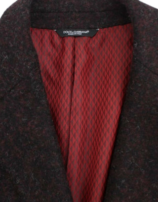 Blazer burdeos de alpaca de dos botones
