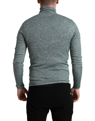 Jersey verde de poliéster con cuello alto  