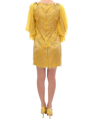 Gelbes Spitzenkleid aus Kristall