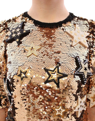 Meisterwerk gold-paillettenbesetztes Swarovski-Kleid