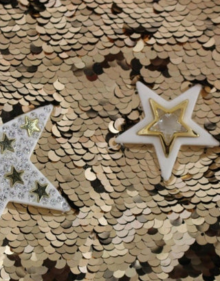 Meisterwerk gold-paillettenbesetztes Swarovski-Kleid