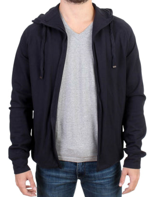 Blauer Kapuzenpullover aus Baumwolle