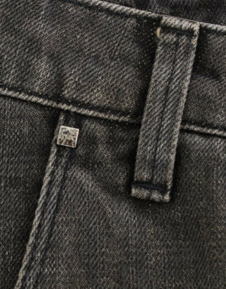 Graue Used-Jeans