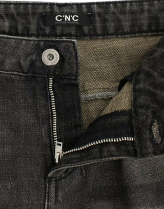 Graue Used-Jeans