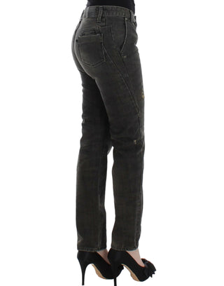 Graue Used-Jeans