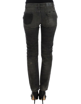 Graue Used-Jeans