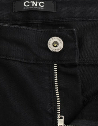 Schwarze Jeans mit geradem Bein