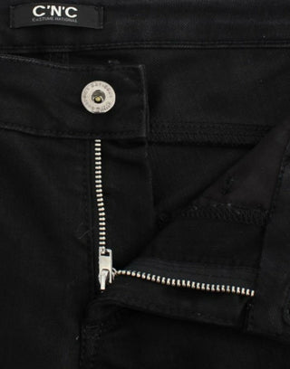 Schwarze Jeans mit geradem Bein