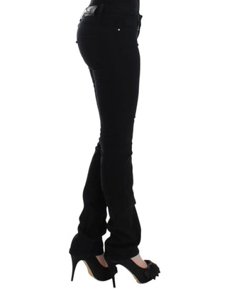 Schwarze Jeans mit geradem Bein