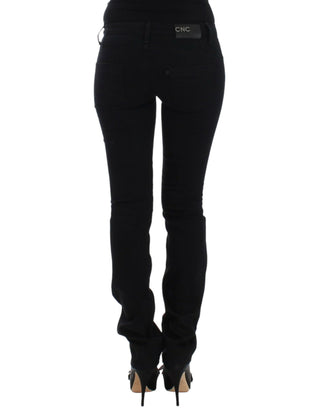 Schwarze Jeans mit geradem Bein