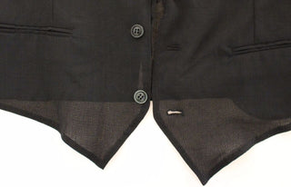 Schwarze Weste aus Wolle, formell, Gilet, Jacke