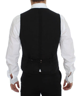 Schwarze Weste aus Wolle, formell, Gilet, Jacke