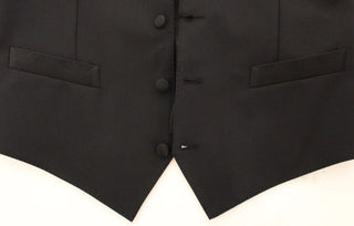 Blazer de vestido de lana y seda negra