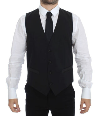 Blazer de vestido de lana y seda negra