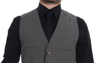 Chaleco de vestido de ajuste slim de algodón gris