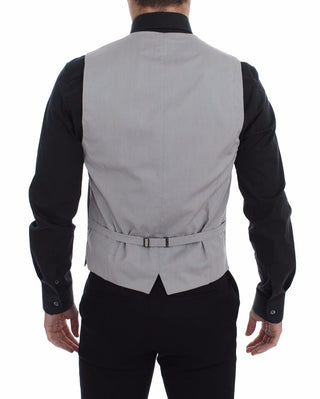 Chaleco de vestido de ajuste slim de algodón gris