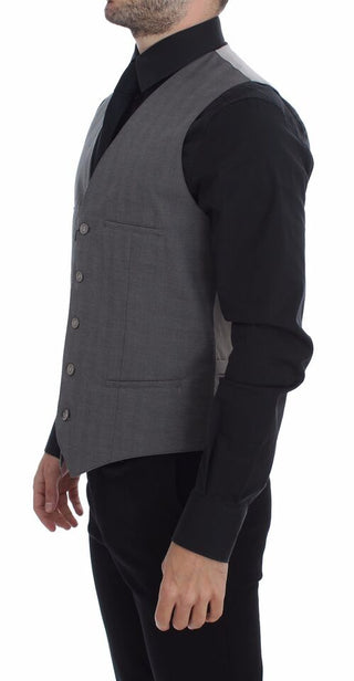 Chaleco de vestido de ajuste slim de algodón gris