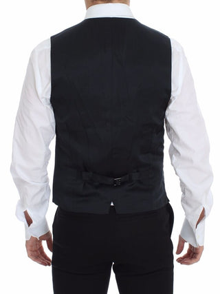 Chaleco de Vestido Azul de Algodón Elástico