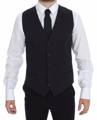 Chaleco de Vestido Azul de Algodón Elástico