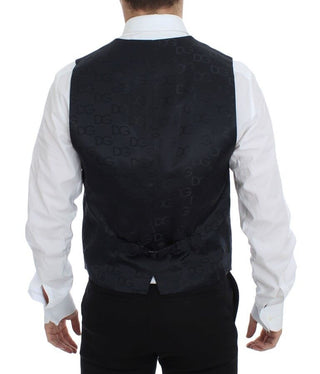 Chaleco de Vestido Azul de Algodón Elástico