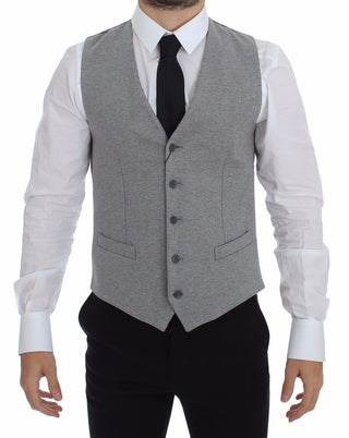 Blazer de vestido de algodón elástico gris