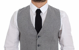 Blazer de vestido de algodón elástico gris