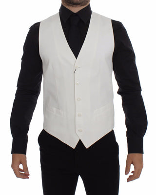 Weiße Weste aus Baumwoll-Seiden-Mix, Blazer