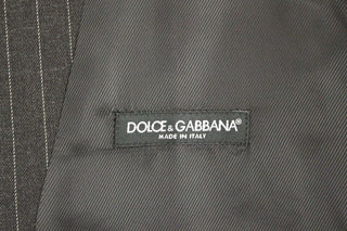 Chaleco de Vestido Gris de Lana con Logo a Rayas