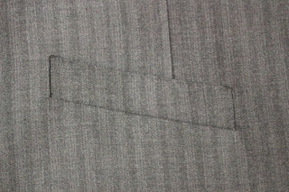 Gray Striped Wool Single Breasted Vest