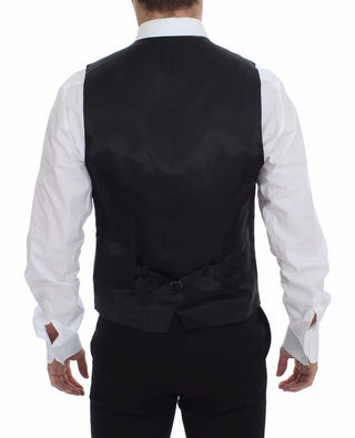 Chaleco de Vestido Gris de Lana con Logo