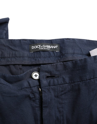 Dunkelblaue Baumwoll-Stretch-Slim-Fit-Anzughose