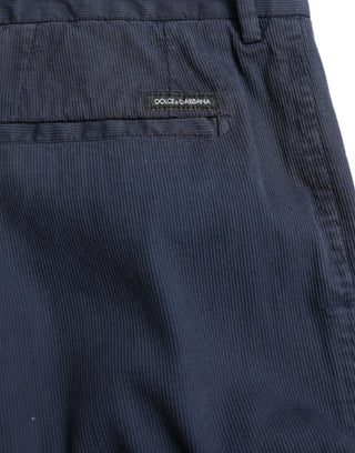 Dunkelblaue Baumwoll-Stretch-Slim-Fit-Anzughose