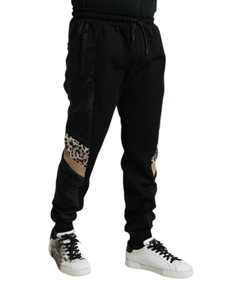 Pantalones jogger ajustados de algodón elástico negro  
