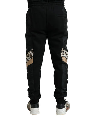 Pantalones jogger ajustados de algodón elástico negro  