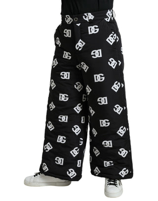 Schwarze Hose mit weitem Bein und DG-Print