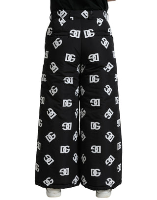 Schwarze Hose mit weitem Bein und DG-Print